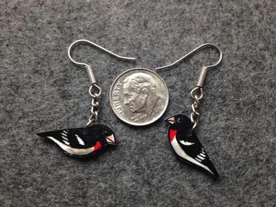 rose-breasted grosbeak earrings