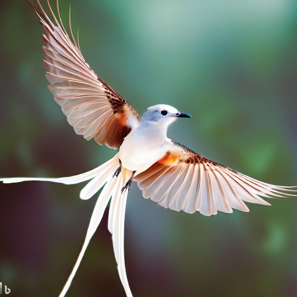 ai-generated scissor-tailed flycatcher in flight
